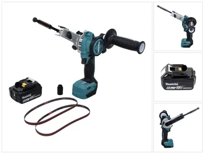 Obrázek produktu pro Makita DBS 180 G1 akumulátorový pásový pilník 18 V 9 x 533 mm bez kartáčů + 1x akumulátor 6,0 Ah - bez nabíječky