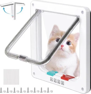Produktbild von Sicherheitsklappe weiß für Hunde und Katzen