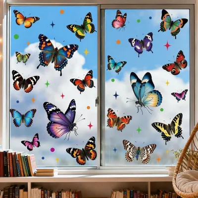 Produktbild von Fensterbilder Schmetterlinge doppelseitig wiederverwendbar 120 x 30 cm 1 Bogen