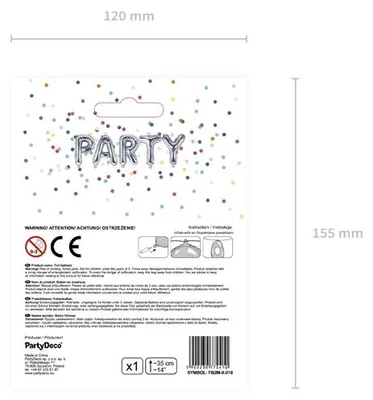 Obrázok produktu pre Fóliový balón strieborný 35cm písmeno X