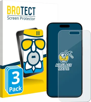 Produktbild von 3x BROTECT Entspiegelungs Schutzglas für Apple iPhone 15 / 15 Pro Schutzfolie Panzer Folie Glas Display Schutz matt