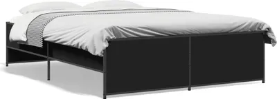 Produktbild von (NEU 2026) Bettgestell moderne, Schwarz 120x200 cm - Holzwerkstoff und Metall - Klassische Betten - 38.44 kg