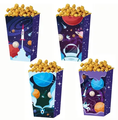 Popcorndosen, 12 Stück, Papier, 15x6x6 cm, für Snacks & Süßigkeiten