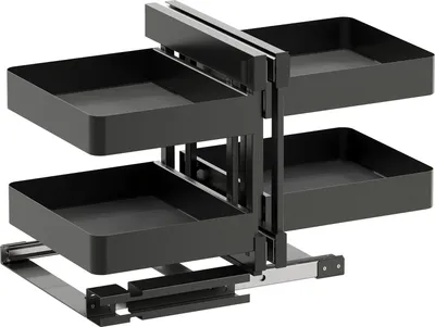 Produktbild von Vauth-Sagel VS Cor Flex Eckschrank Auszug links/rechts Planero - Set für Küchenunterschränke mit KB 1200mm - Korbablage, Stahl lava