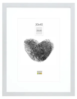 Produktbild von Deknudt Frames Bilderrahmen mit Passepartout - Silber - S66KD1 P1 30x40cm für Bi