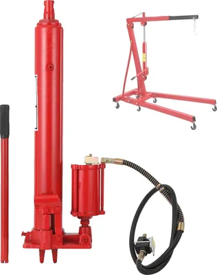 Produktbild von Hydraulischer Langhebeljack, 8 Tonnen Tragfähigkeit, Hubhöhe 500 mm, Gusseisenventilblock, hydraulisch/luftbetrieben, kompatibel mit Garagen-/Werkstattkranen