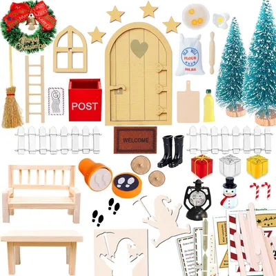 Image de set de 52 portes de lutins pour Noël Porte de lutin miniature Décoration de Noël