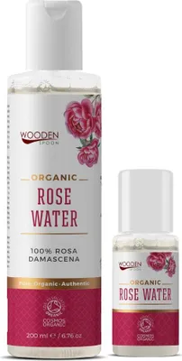 Immagine prodotto di Acqua di Rosa Organica con Cucchiaio di Legno 200 ml