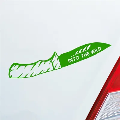 Produktbild von Auto Aufkleber Klappmesser Messer Knife Jagd Hunting Wild Wald Car 19x3 cm Hellgrün Sticker Heckscheibenaufkleber