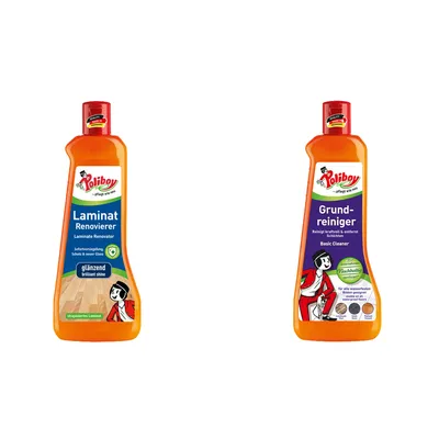 Produktbild von Poliboy Reinigungsset: Grundreiniger & Laminat Renovierer Glänzend - 1L, Inhalt jeweils 500ml, Reinigung & Pflege