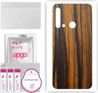 Produktbild von apgo Rückseite Schutzfolie, Skin, kompatibel mit Huawei nova 5i, Hinten Displayschutzfolie aus Vinylfolie, kratzfest, einfache Montage - Tigerwood