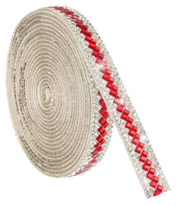 Strassband 3 Yard, selbstklebend, rot, 12 mm breit, für DIY & Deko