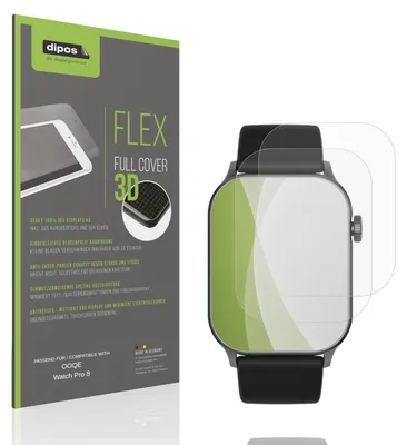 Produktbild von 2x Full Cover Schutzfolie matt für OOQE Watch Pro 8 Panzerfolie Anti-Shock