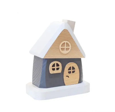 Immagine prodotto di Holzwaren Egermann - Piccola casetta affumicatrice - Decorazione affumicatrice in legno dei Monti Metalliferi - 9 cm - 918 grigio