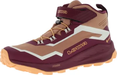 Produktbild von Lowa Trailux GTX Mid Jr wasserdichte und leichte Kinderwanderschuhe mit griffiger Laufsohle und Goretex Membrane Bordeaux/Ton EU 31