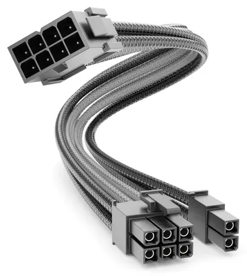 Produktbild von deleyCON 6+2 Pin PCI Express GPU Strom Kabel Verlängerung 30cm - Schwarz Grau