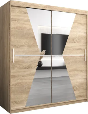 Produktbild von Kleiderschrank, Schiebetürenschrank Schlafzimmer, Schrank mit Spiegel MAROKO 180 cm