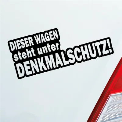 Produktbild von Auto Aufkleber Dieser Wagen steht unter Denkmalschutz! 20x8 cm Schwarz Matt Sticker Heckscheibenaufkleber