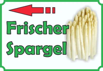 Produktbild von Verkaufsschild Schild Spargel links A1 (594x841mm)