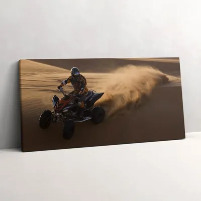 Produktbild von Eine Quadfahrt in der Wüste – Leinwandbild Wandbild – 140x70 cm – Leinwandbilder – Wandbilder – Schlafzimmer – Flur