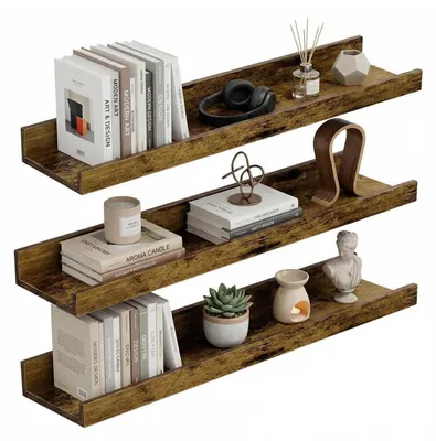 Produktbild von Schweberegal 3er Set Vintagebraun 60 cm Holzoptik MDF