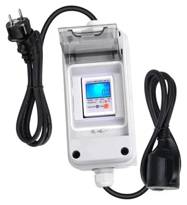 Zdjęcie produktu dla Licznik prądu cyfrowy 230V do gniazdka watomierz IP65 pomiar energii