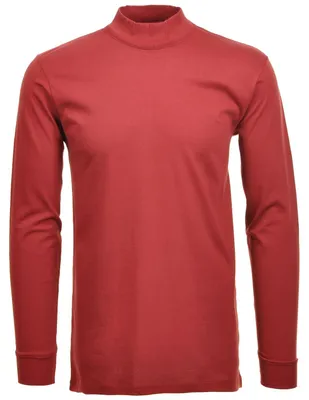 Ragman Stehkragen-Shirt langarm in rot