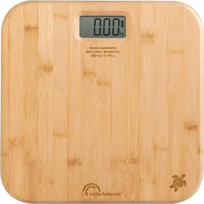 Produktbild von Personenwaage, Kinetic Automatik, Bambus, Wiederaufladbar, 31x31 cm, 150 kg, 50g Präzision