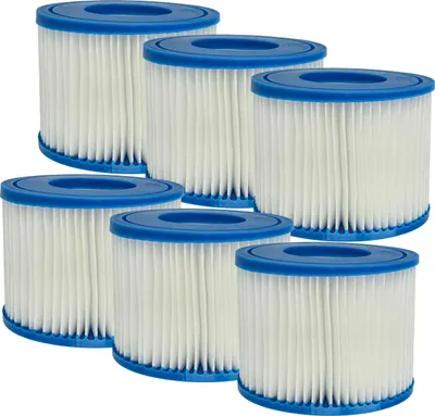 Produktbild von vhbw 6x Filterkartusche Typ VI Ersatz für Bestway 58239-6, 90352E, Typ VI, FD2134, 90427E, BW58323, 58323, 60311 für Pool - Ersatzfilter Blau Weiß