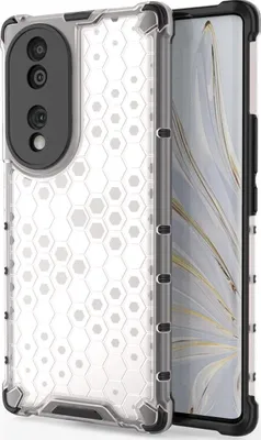 Produktbild von Mobigear Honeycomb  HONOR 70 Hülle Hardcase Backcover Stoßfest - Weiß