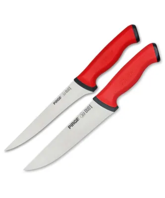 Produktbild von Pirge Duo Ausbeinmesser und Metzgermesser Set 2 TLG - 16,5 cm & 19 cm Set - Profi Messer Set - Schlachtermesser Set