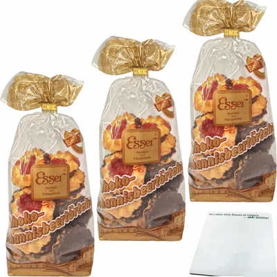 Produktbild von Esser Schoko Johannisbeertörtchen 3er Pack (3x250g Beutel) + usy Block