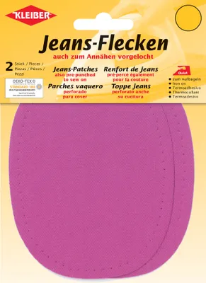 Produktbild von KLEIBER Jeans-Bügelflecken oval 130 x 100 mm pink 2 Stück
