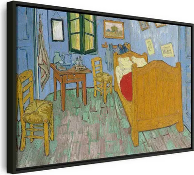 Produktbild von Italienischer Leinwand Leinwandbild - La Chambre de Van Gog 90x60 cm Reproduktionen l-G-10194-b-a