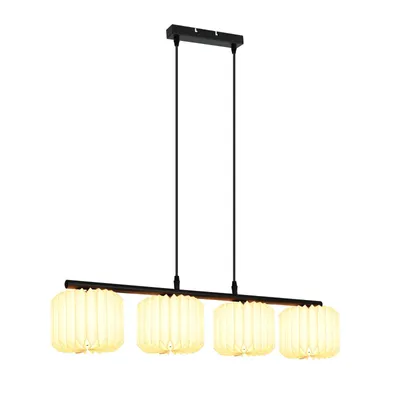 Produktbild von ZMH Pendelleuchte Esstisch 4 Flammig Wohnzimmer Hängeleuchte Lampenschirm Papier Hängend Esszimmerlampe VintageLang Pendellampe