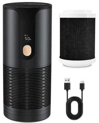 Produktbild von Auto Luftreiniger Mini HEPA – 4-Schicht Filtration 15dB leise | LCD Display | Entfernt 99,97% Rauch Staub Tiergerüche