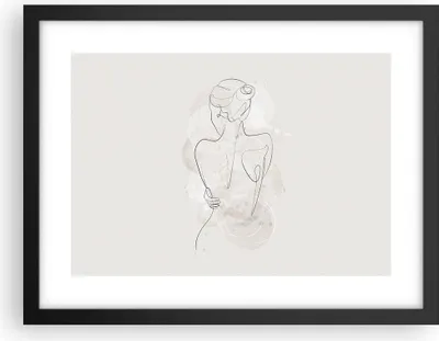 Produktbild von Gerahmtes Poster - Schwarzer Rahmen - Frau Rücken Rücken - 40x30 cm - Wand Bild - Wanddeko - Wandbilder - Kunstposter - Wandposter - Bilderrahmen - Bilder - Kunstdruck - P2BAA40x30-5090