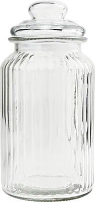 Produktbild von vbs Vorratsglas 1250 ml, Glasdeckel mit Kunststoffdichtung, geriffelt, für Süßigkeiten, Pralinen, Bonbons, Kekse, ca. 7 cm