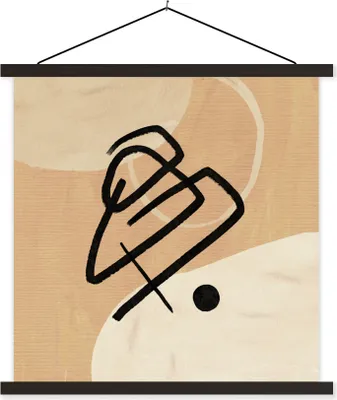 Produktbild von MuchoWow® Textilposter Design - Abstrakt - Schwarz - Braun 90x90 cm mit schwarzem Rahmen - Magnetisches