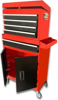Obrázok produktu pre Dielenský vozík s 7 kovovými zásuvkami, prázdnym odkladacím priestorom, 103 x 52 x 29 cm, maximálne zaťaženie 45 kg