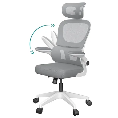 Image de Chaise de bureau Chaise pivotante Chaise d'ordinateur réglable en hauteur avec appui-tête réglable Accoudoirs Soutien lombaire