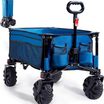 Image de Poussette - Poussette pliable - Chariot de transport - Poussette avec poignée - Poussette de plage