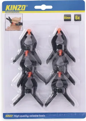 Zdjęcie produktu dla Kinzo - Zestaw zacisków do chwytaków stolarskich 65 mm 6 szt