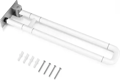 Produktbild von Haltegriff Bad und WC - Klappbarer Stützgriff 75 cm - Rutschfeste Wandstütze - Toiletten Aufstehhilfe - Belastbar 300–350 kg
