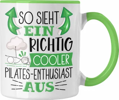 Produktbild von Trendation - Pilates-Enthusiast Tasse Geschenk So Sieht Ein Richtig Cooler Pilates-Enthusiast Aus Geschenkidee Spruch Lustig Becher (Grün)