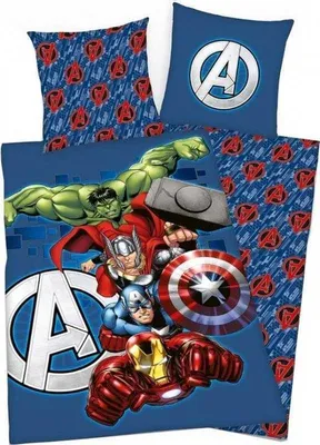Image de Housse de couette Unyqoos® Avengers, 140 x 200 cm – Ensemble de literie Marvel pour lit simple, comprenant 1 taie d'oreiller de 63 x 63 cm, 100% microfibre de polyester