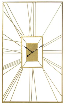 Wanduhr aus vergoldetem Metall, 4,5 x 106 x 61 cm