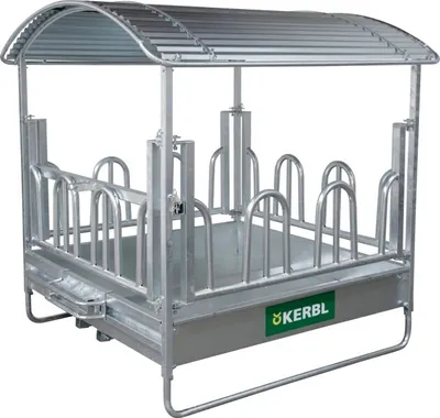 Produktbild von Viereckraufe mit Palisadenfressgitterr 2 x 2m für Pferde und Rinder
