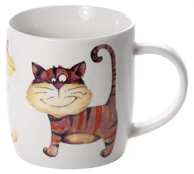 Katzenbecher 350 ml – Keramikbecher mit Katzenmotiv – Geschenkbox