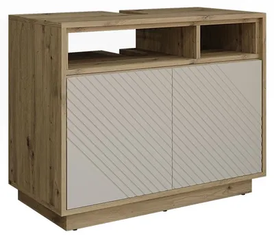 Immagine prodotto di Mobile sottolavabo per bagno Vicco Beatrice Cachemire/Rovere artigianale 80 x 64 cm con 2 porte, Model 60713